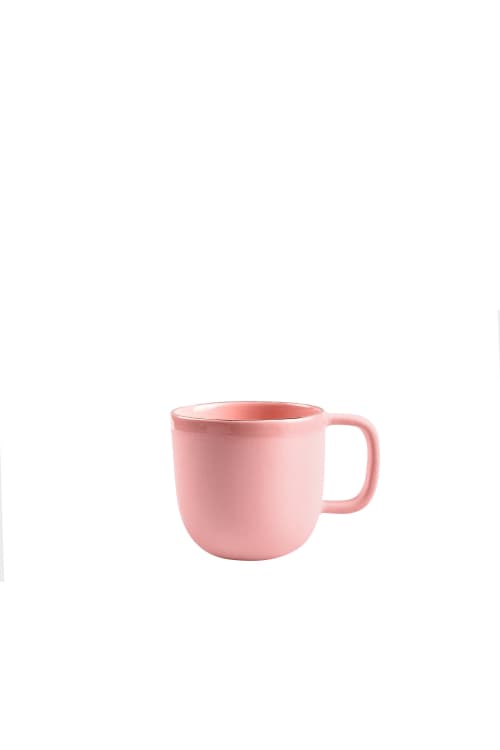 Handmade Porcelain Coffee Mug With Gold Rim. Powder Pink | Drinkware by Creating Comfort Lab. Item composed of ceramic