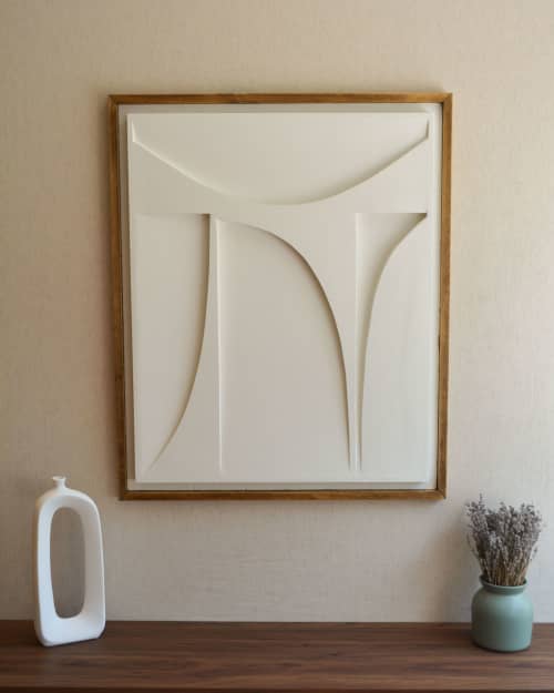 No. 103 Japandi Plaster Wall Relief - Scandinavian Decor | Wall Sculpture in Wall Hangings by Joseph A