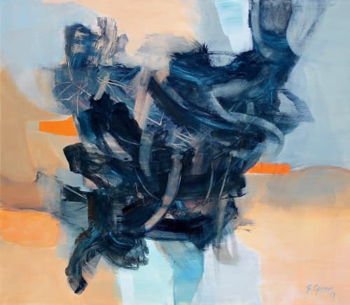 Warrior #8 | Oil And Acrylic Painting in Paintings by Simona Gocan. Item made of canvas with synthetic works with contemporary style