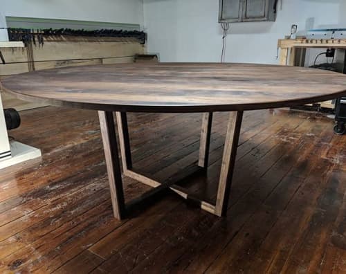 Solid Black Walnut Danish Modern Mid, Round Mid Century Modern Dining Room Tables