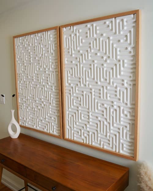 10 Acoustic Panel | Wall Sculpture in Wall Hangings by Joseph Laegend. Item composed of oak wood in minimalism or mid century modern style