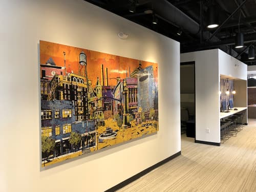 Spartanburg Cityscape | Digital Art in Art & Wall Decor by Daryl Thetford | Coldwell Banker Caine in Spartanburg. Item composed of aluminum