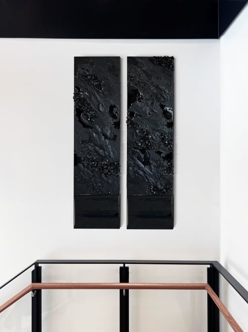 Rich Noir | Mixed Media by Alyson Storms. Item made of wood & marble compatible with minimalism and mid century modern style