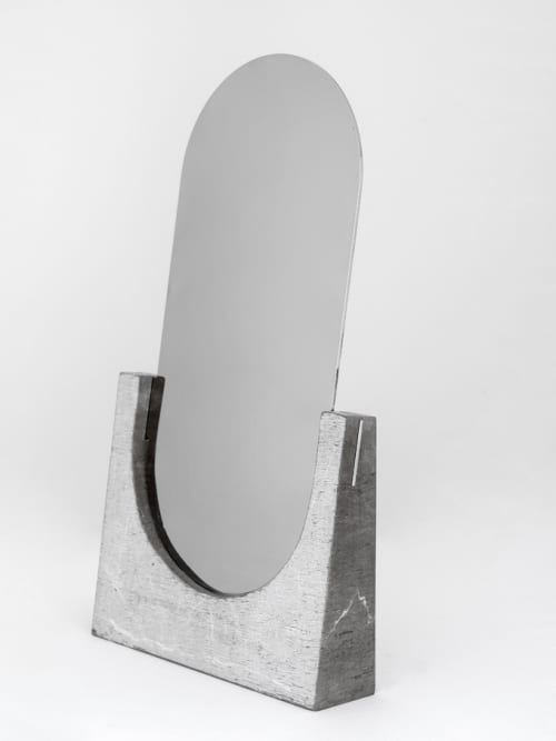 Vuoti Riflessi - graffiato | Mirror in Decorative Objects by gumdesign. Item made of metal & marble compatible with contemporary style