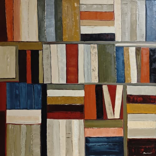 La Géométrie de la Pensée | Oil And Acrylic Painting in Paintings by Sophie DUMONT.. Item composed of wood and canvas in minimalism or contemporary style