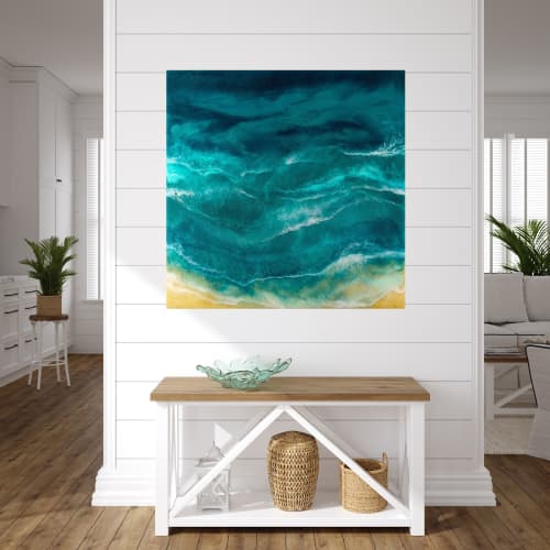 Private Collection:  Island Hopping, 2 | Prints by MELISSA RENEE fieryfordeepblue  Art & Design. Item composed of paper in contemporary or coastal style
