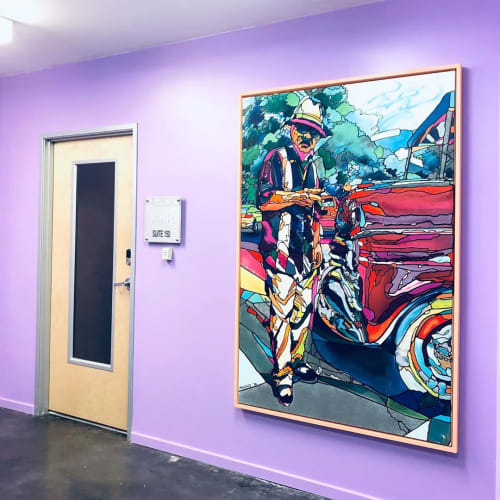 Felix Portrait | Oil And Acrylic Painting in Paintings by J MUZACZ | Weitzman in Austin. Item made of canvas & synthetic