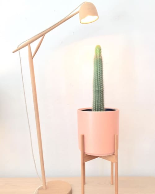 The Ten w/Teak in Blush by Revival Ceramics | Planter in Vases & Vessels by LBE Design | Super Simple in San Francisco. Item composed of ceramic