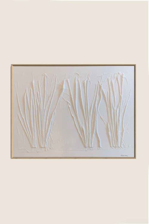 Willows W3648 B | Mixed Media in Paintings by Michael Denny Art, LLC. Item composed of bamboo & cotton compatible with minimalism and contemporary style