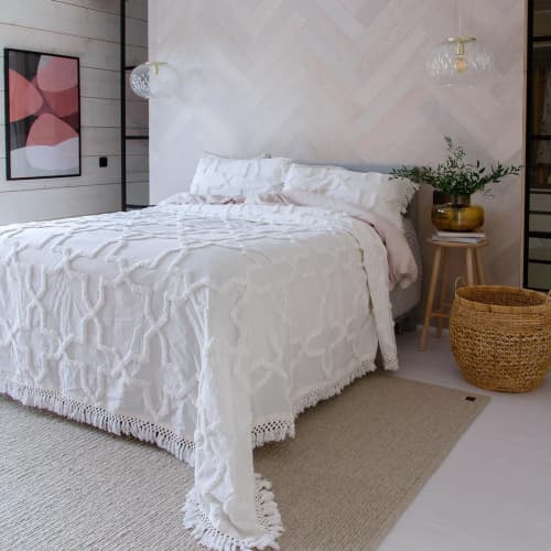 Moroccan Bedsheet | Bed Spread in Linens & Bedding by MEEM RUGS. Item made of cotton compatible with boho and country & farmhouse style