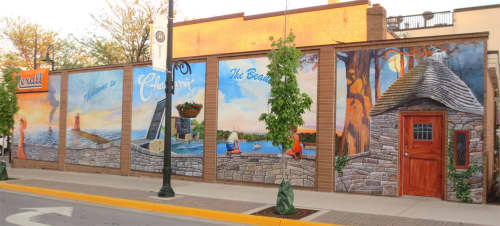 Charlevoix Destination Mural | Street Murals by Katherine Larson. Item composed of synthetic