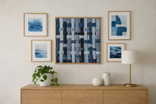 Held | Tapestry in Wall Hangings by Ana Salazar Atelier. Item made of oak wood with cotton works with minimalism & contemporary style