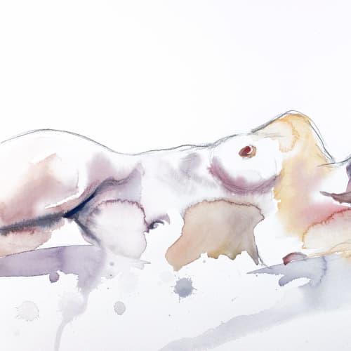 Jess No. 3 : Original Watercolor Painting | Paintings by Elizabeth Becker. Item made of paper works with minimalism & contemporary style