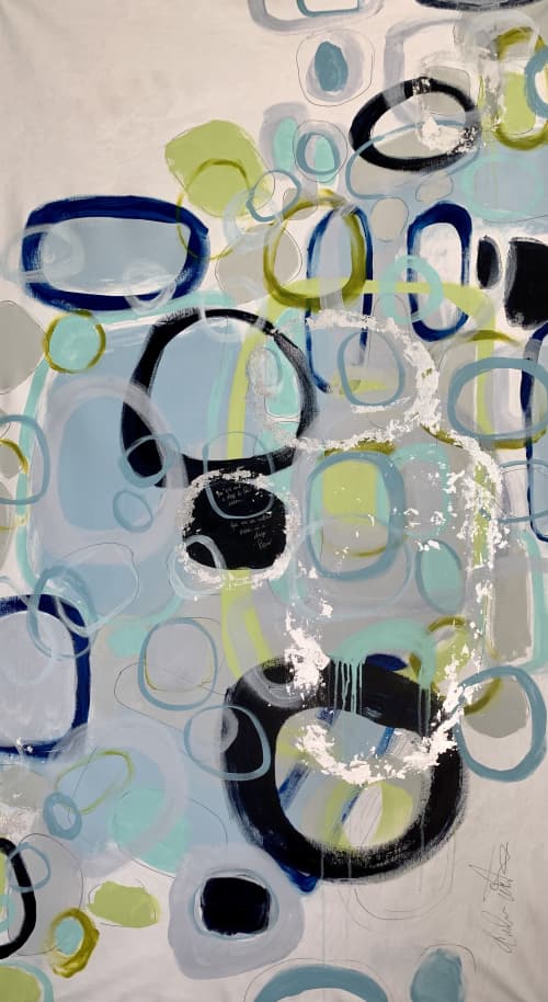 Beach Town 5 🔴 part of the series inspired by my home town. | Oil And Acrylic Painting in Paintings by Darlene Watson Abstract Artist. Item made of canvas & synthetic