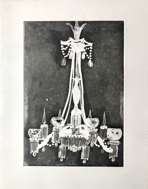 Chandelier II Etching - Print | Prints by Sara J Beazley. Item made of paper