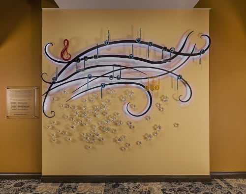 Flagstar Strand Theatre Donor Wall | Wall Sculpture in Wall Hangings by April Wagner, epiphany studios | Flagstar Strand Theatre For The Performing of Arts in Pontiac. Item made of glass