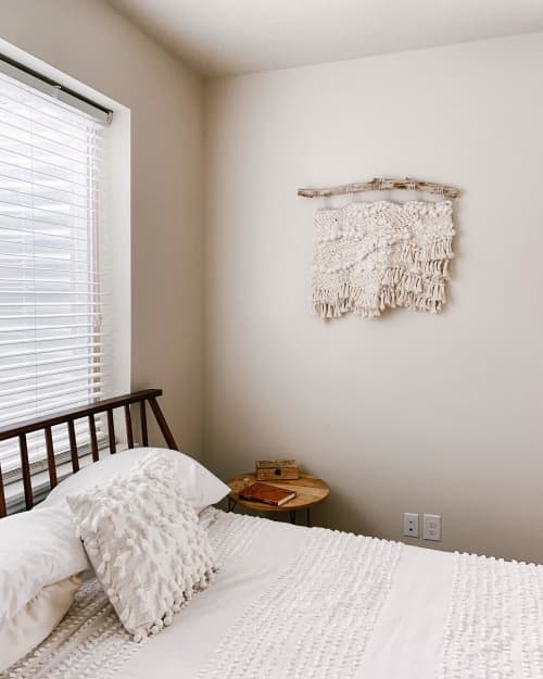 Neutral Toned Woven Wall Hanging by Rebecca Whitaker Art Wescover