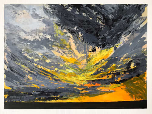 Mara Skies | Oil And Acrylic Painting in Paintings by ArtbyPunam. Item made of canvas with synthetic
