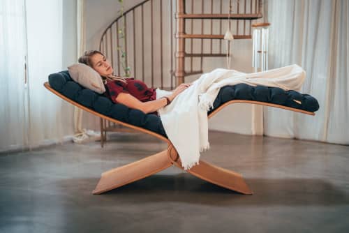 Egremi | Lounge Chair in Chairs by Linda Vrňáková. Item composed of wood and fabric