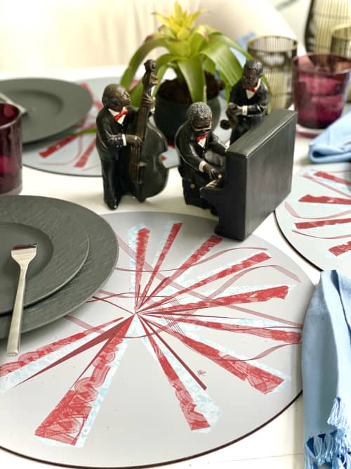 Palm Placemats | Tableware by Bettibdesign.com. Item made of wood with aluminum
