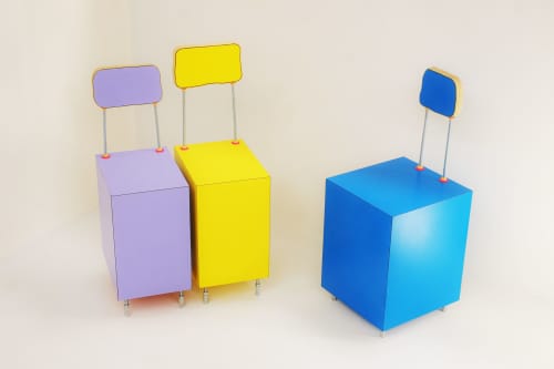 Box Chair | Accent Chair in Chairs by akaye. Item made of wood with steel works with minimalism & contemporary style