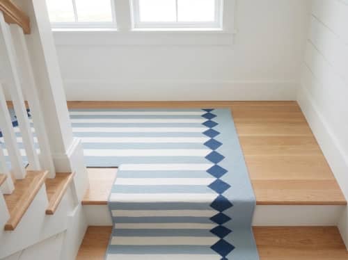 Handwoven Woolen Runner Rug | Rugs by Evergreen Carpets. Item made of wool works with boho & minimalism style