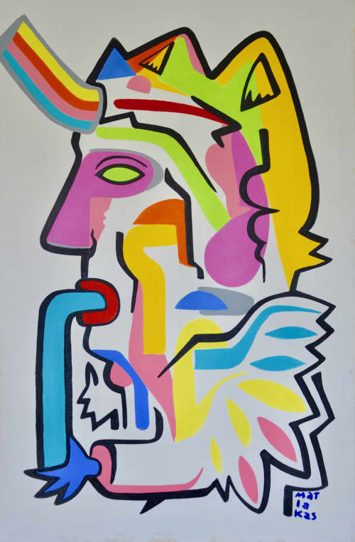 When The Shamans Sing | Mixed Media by Matlakas | London in London. Item composed of canvas and synthetic