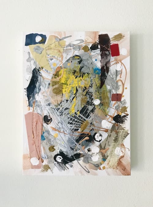 Beige Collage Art | Oil And Acrylic Painting in Paintings by NAMYOONSOOART. Item composed of canvas