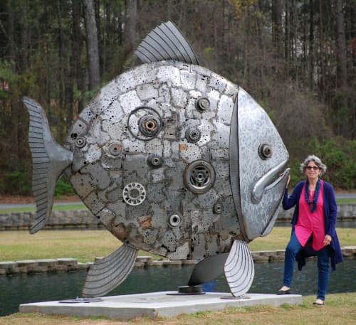 Celestial Fish | Public Sculptures by Donald Gialanella. Item made of steel