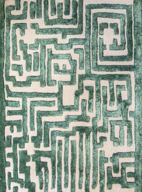 Theseus Maze Hand-Tufted Area Rug | Rugs by Kevin Francis Designs. Item made of fabric & fiber compatible with mid century modern and contemporary style