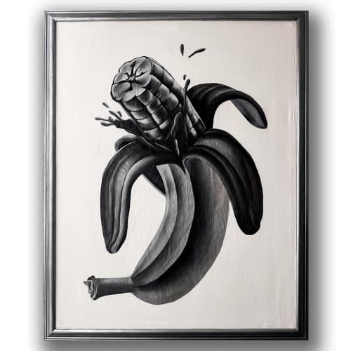 Platano III | Paintings by Juana Perfecta. Item made of canvas works with contemporary & art deco style