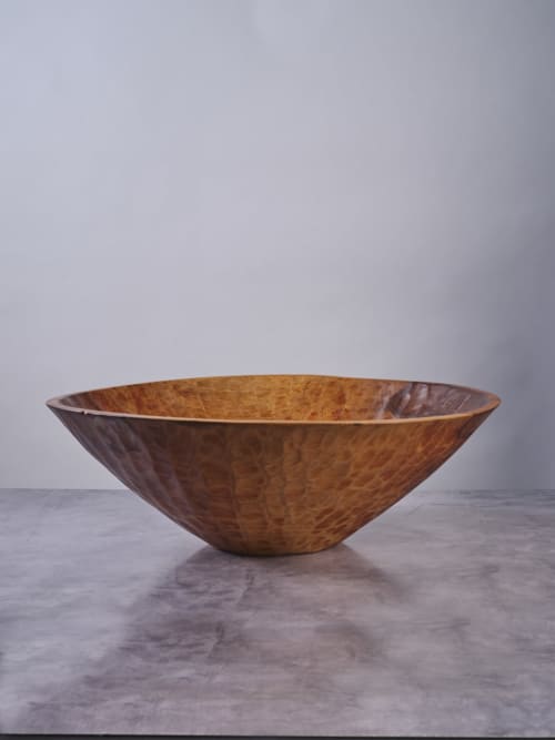 Extra Large 20 inch Classic Round Wood Bowl | Serving Bowl in Serveware by TerraKlay. Item made of wood compatible with contemporary and rustic style