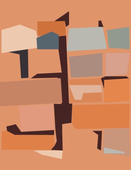Abstract  f-1 | Prints in Paintings by Arttake. Item composed of canvas and paper in boho or minimalism style