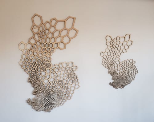 Hive Mapping | Wall Sculpture in Wall Hangings by Tonya Hart. Item composed of birch wood