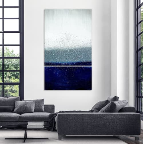 Indigo Dream | Mixed Media by Alyson Storms. Item made of wood with glass