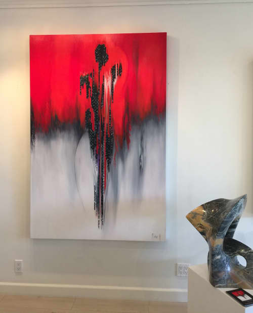Fire Dance | Oil And Acrylic Painting in Paintings by Nina K. Item made of canvas