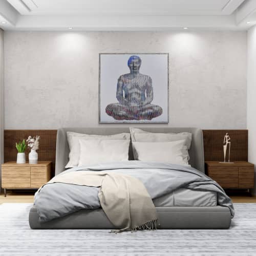 le scribb acrroupi tribute to the louvre museum | Wall Sculpture in Wall Hangings by Virginie SCHROEDER. Item made of canvas works with minimalism & contemporary style