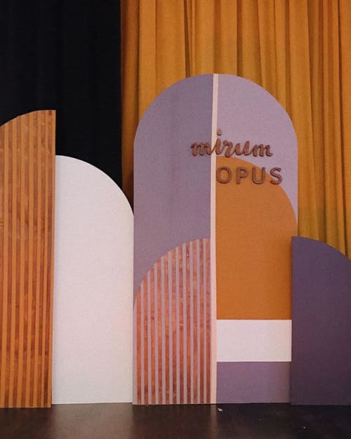 Stage Backdrop | Murals by Tiffany Lusteg | Prado in San Diego. Item made of wood & synthetic