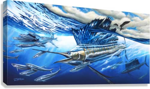 Atlantic Harmony Sailfish - Original Paintings | Oil And Acrylic Painting in Paintings by D.Friel / Connected By Water, LLC