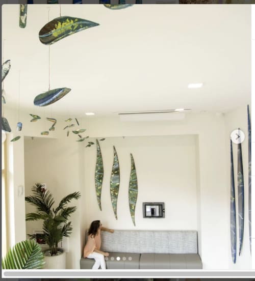 Namaka's Scales | Sculptures by Nadia Fairlamb Art | Kokua Hale in Honolulu. Item composed of wood and metal in minimalism or contemporary style
