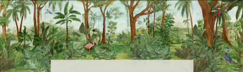 Jungle wallpaper | Wall Treatments by ELISABETH RUIJGROK | Sauna Devarana in 's-Hertogenbosch. Item composed of paper
