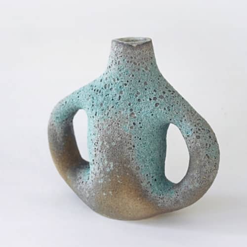 Amphora Vase - Turquoise | Vases & Vessels by niho Ceramics. Item composed of stoneware in contemporary or coastal style