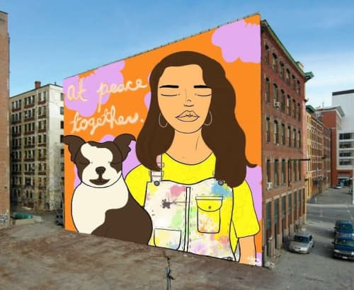 Noelle Mural | Street Murals by Peace Peep Designs. Item made of synthetic