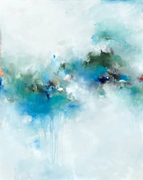 Greener Shores | Oil And Acrylic Painting in Paintings by Nicholas Kriefall. Item made of canvas works with contemporary style