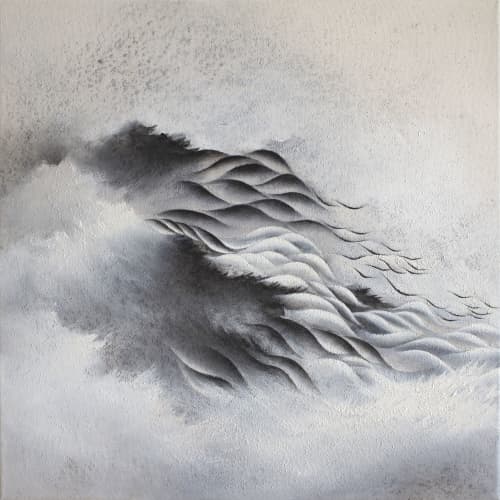 Held in the same current | Oil And Acrylic Painting in Paintings by Francesca Borgo. Item composed of canvas in minimalism or contemporary style