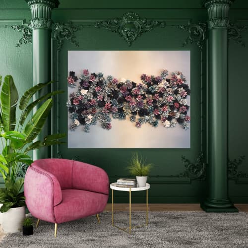 Mixed Bed - Ombre 2 | Sculptures by Lauren Naomi. Item composed of canvas