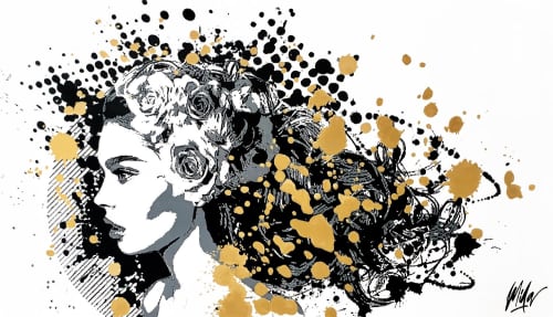 Black Beauty | Paintings by Julie-Mila Bouffard. Item compatible with contemporary and art deco style