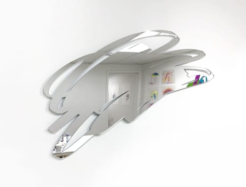 Scribble Mirror (Horizontal) - 60" wide | Wall Sculpture in Wall Hangings by Ryan Coleman. Item made of synthetic works with contemporary & eclectic & maximalism style