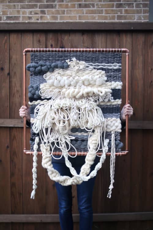 Tapestry on Copper Frame | Wall Hangings by Cristina Ayala | Private Residence - Dallas, TX in Dallas. Item made of wool & fiber