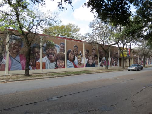 The Selfie mural | Street Murals by Anat Ronen | Third Ward Multi-Services Center in Houston